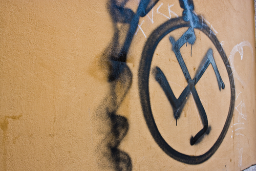 Swastika painted on home