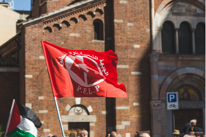 pro PFLP demonstrators in Milan April 2021